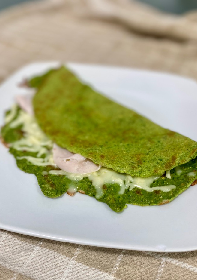 Una foto de Crepe de espinacas