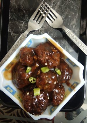 A picture of Spicy dry Manchurian.