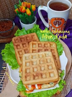 Foto resep Waffel Serundeng Abon Peda