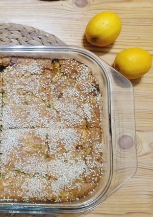 A picture of Zucchini Pie without Crust, with Bacon, Cream Cheese & Green Onions 🌱.