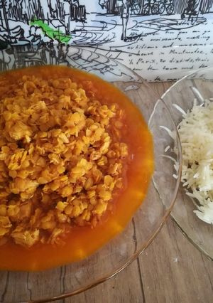 عکسی از دستور خورشت دال عدس با مرغ