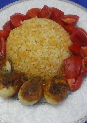 صورة لوصفة كشري اصفر بالبيض المسلوق او المزحلل