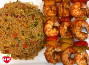 صورة لوصفة روبيان مشوي مع أرز صيني