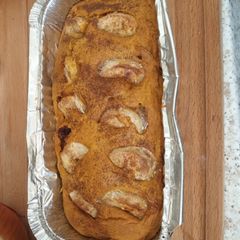 A picture of Pumpkin bread loaf. Airfyer. 🎃 Low sugar.