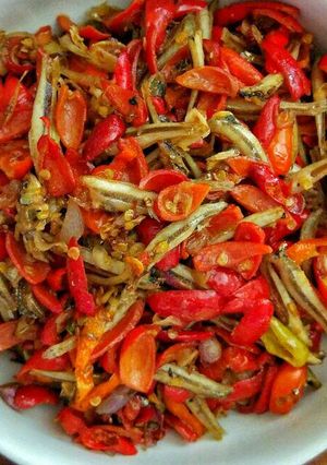 Foto resep Tumis melinjo jengki pedes