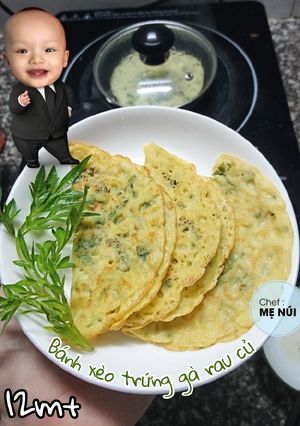 Hình của món Bánh xèo trứng gà rau củ phiên bản em bé.