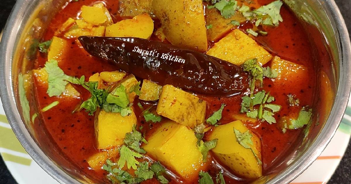 Gujarati Style Potato Sabzi Rasawala batata nu shaak Recipe by Smruti