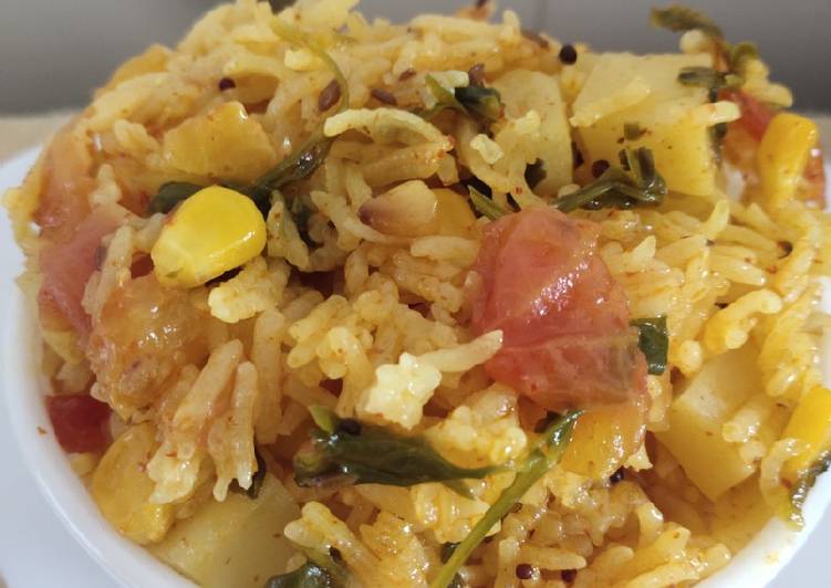 Recipe of Favorite Corn methi pulao