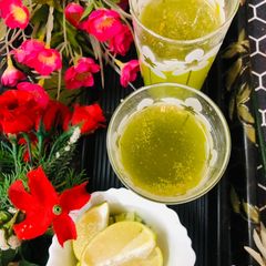 A picture of Gondhoraj lemon Sharbat.