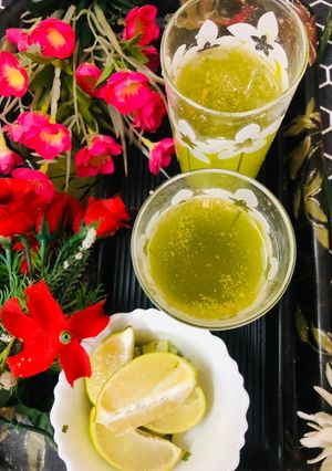 A picture of Gondhoraj lemon Sharbat.