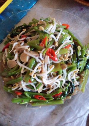 Foto resep Cah kangkung toge terasi