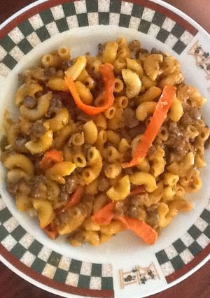 Una foto de Lentejas con macarrones
