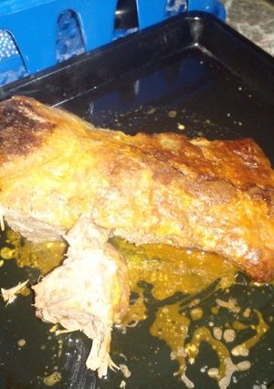 Una foto de Tapa de nalga al horno con salsita de mostaza y ajo