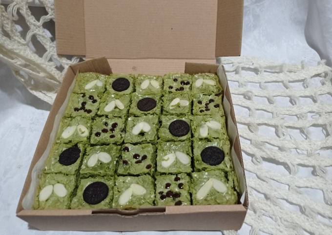 Cara mudah membuat CHOCOLATOS MATCHA BROWNIE (bronis greentea) yang enak