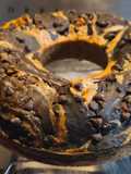 Budín marmolado con semillas y sin huevos