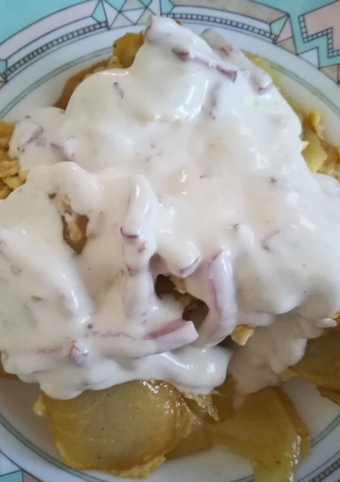 Una foto de Patatas a la carbonara de mi estilo