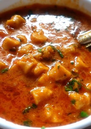 A picture of Gatte Sabji Besan.