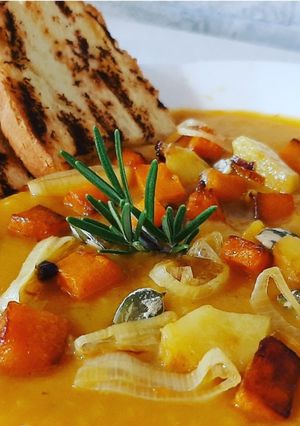 Foto di Vellutata di zucca, porri e patate