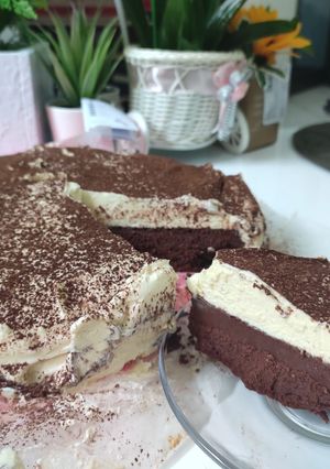 Foto resep Flourless Red Velvet Cheese Cake (tanpa tepung) #debm #keto