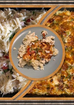Csirkés - Zöldséges rakott rizs 🍗🌶🍅🧄🧅🍚🧈🧀😋 recept fotója