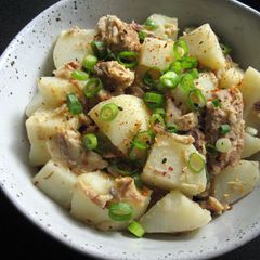 A picture of Mackerel & Potato with Sweet Miso Sauce.