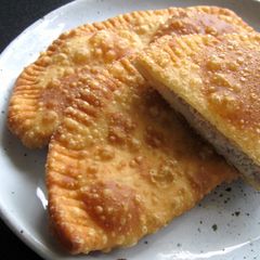 ‘Chebureki’ Deep-fried Meat Stuffed Pastry A picture of ‘Chebureki’ Deep-fried Meat Stuffed Pastry.
