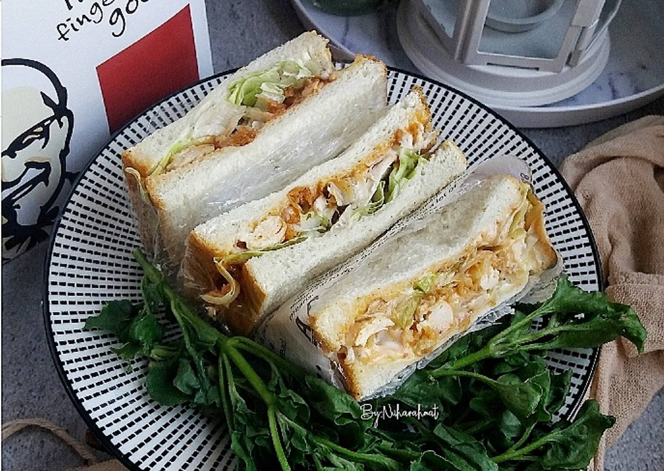 Resep Sandwich Leftover Ayam KFC, Lezat