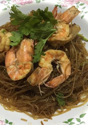 รูปของ กุ้งอบวุ้นเส้น (หม้อหุงข้าว)