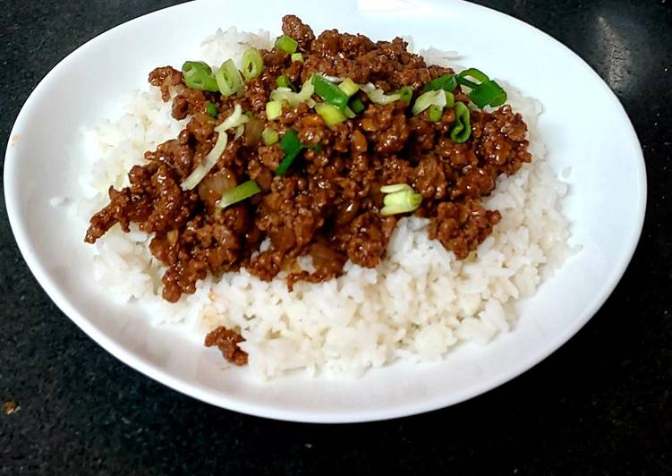 Recipe of Perfect Chinese Minced Beef and Rice.🥰#Mainmeal