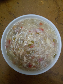 A picture of Chicken corn soup.
