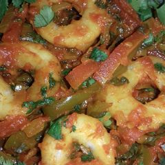 A picture of Sooji Ring Chilli Masala.