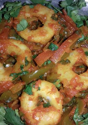 A picture of Sooji Ring Chilli Masala.