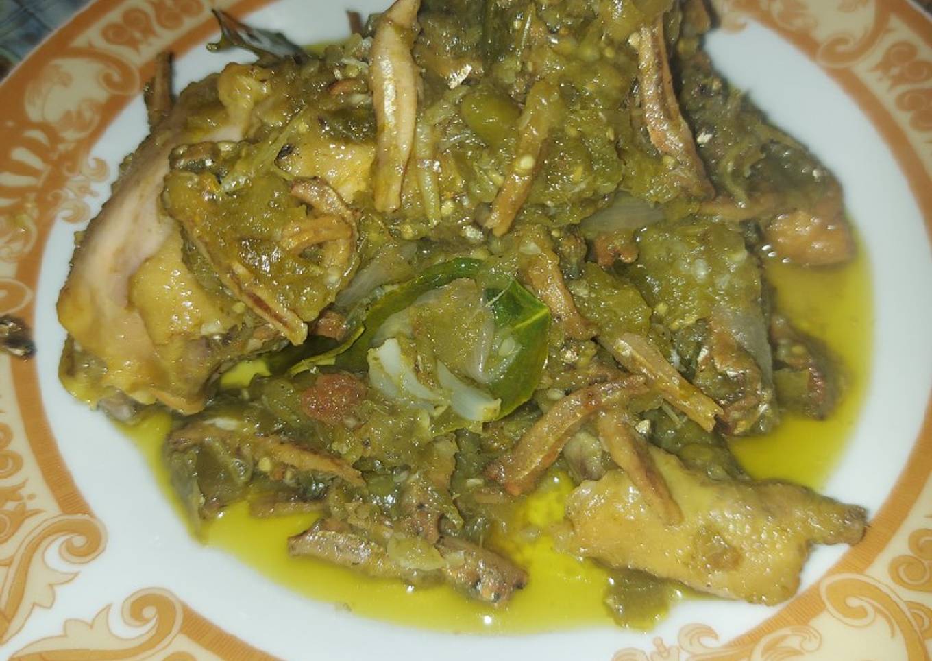 Ayam sambel ijo teri