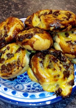 Une photo de Escargots feuilletés à la crème pâtissière et pépites de chocolat