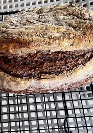 A picture of Grain and Mixed Flour Sourdough Bread (Beginner Recipe, Adapted from a Cookpad Friend).