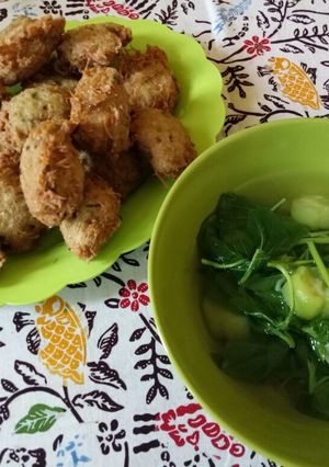 Foto resep Sayur bayam dan bakwan teri medan