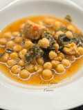 Garbanzos con espinacas y cerdo en Olla Gm G