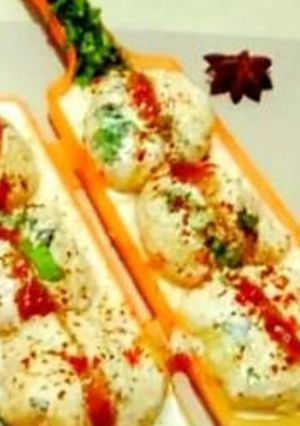 A picture of Moongi dal curd vada.
