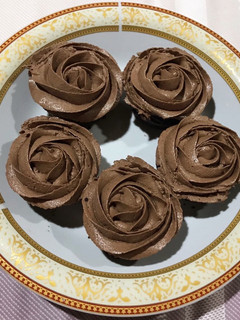 A picture of Dark Chocolate Cupcakes with Chocolate Cream Cheese Frosting.
