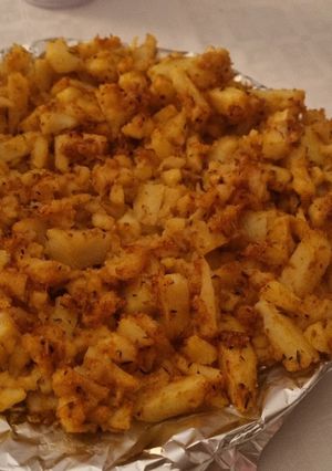 Una foto de Puré de patatas bravas al horno