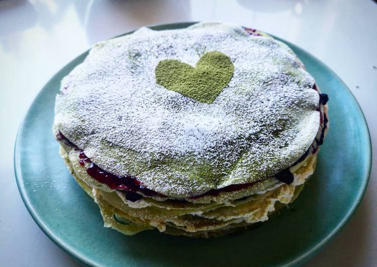 Simple Way to Make Matcha layer pancakes