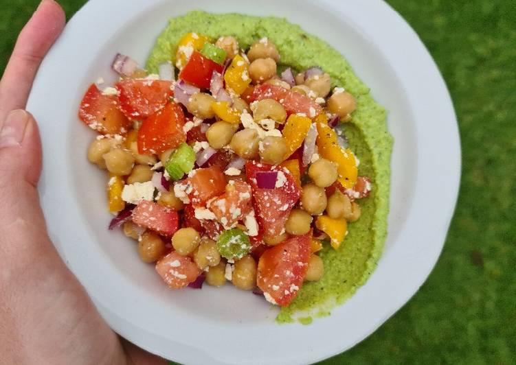 Step-by-Step Guide to Make Homemade Chickpea salad with pea pesto