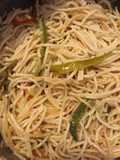 Spagetti con pimiento morrón