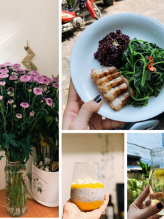 Hình của món Giảm cân - eatclean: Thịt 3 chỉ chiên giòn + pudding hạt chia xoài.