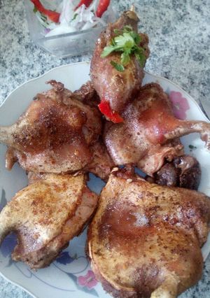 Una foto de Cuy frito y aprovechamiento de su caldo