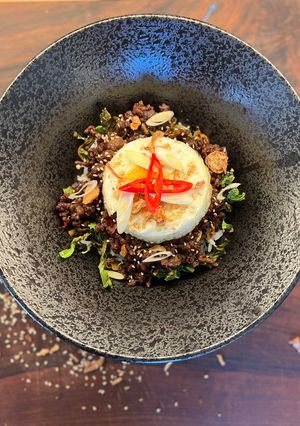 A picture of Asian Inspired Beef Stir-Fry with Egg.