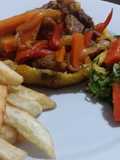 Canastas de plátano con carne