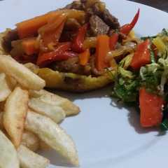 Una foto de Canastas de plátano con carne