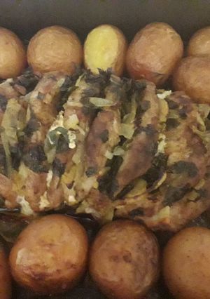 Sült karaj kleopátra burgonyával recept fotója