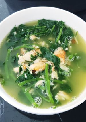 Hình của món Canh rau muống ghẹ.